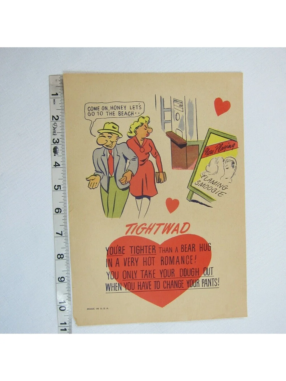 Vintage Vinegar Valentine Tightwad Penny Dreadful Sarcasm Insult Poem Ephemera